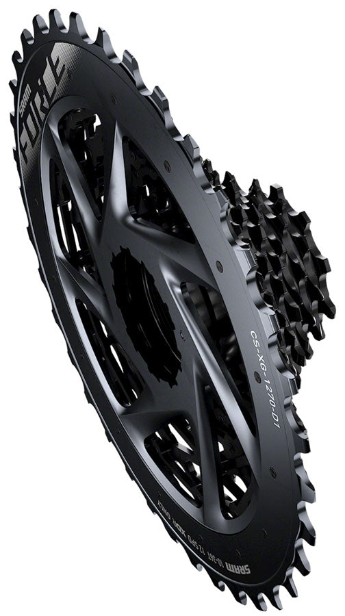 SRAM Force AXS XG-1270 Cassette - 12-Speed, 10-36t, Black, For XDR Driver Body, D1 - Beyond Aero